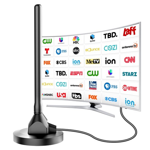 TV Antenne 2025 Digital TV Antenne Innenbereich mit starkem Magnetfuß, 360°&Lon... - Bild 1 von 8