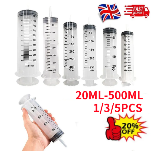 20-500ML Reusable Big Large Plastic Hydroponics Nutrient Measuring Syringe UK - Picture 2 of 18