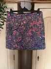 River Island 14/16 Black & White Tweed Purple Sequin Ruffle Mini Skirt festival