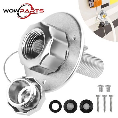 All Metal RV City Water Inlet + Check Valve, 3/4'' GHT 1/2'' NPT Thread Connection