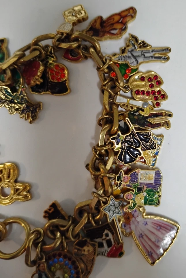Bradford Exchange El Mago de Oz Ultimate Estrás Tono Dorado Dije Pulsera Foto 3 de 4