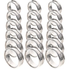 18 Pcs Titanium Steel Man Rings for Making Stainless Finger