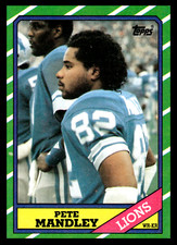 1986 Topps Pete Mandley #246 Detroit Lions  Rookie NFL Football Base Set