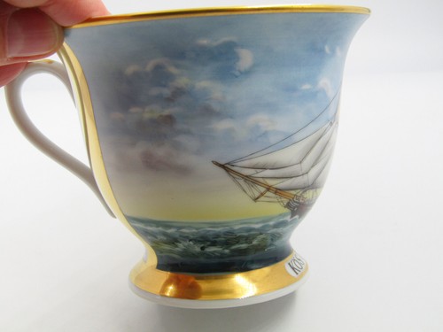 CAPTAIN'S CUP HAMBURG - TAZZA DA COLLEZIONE CON PIATTINO - MOTIVO KÖSTER 512/1000 - Foto 7 di 16