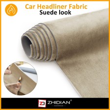 120x60 Beige Suede Headliner Fabric Foam Backed For Car Inner Roof Repair