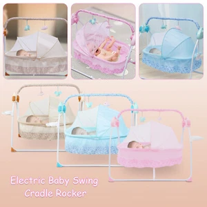 Electric Baby Cradle Auto-Swing Sleeping Basket Bassinet Rocker & Bluetooth ,MP3