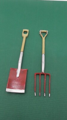 Gartengabel und Spaten im Maßstab 12 British Made Top Qualität Artikel JC15
