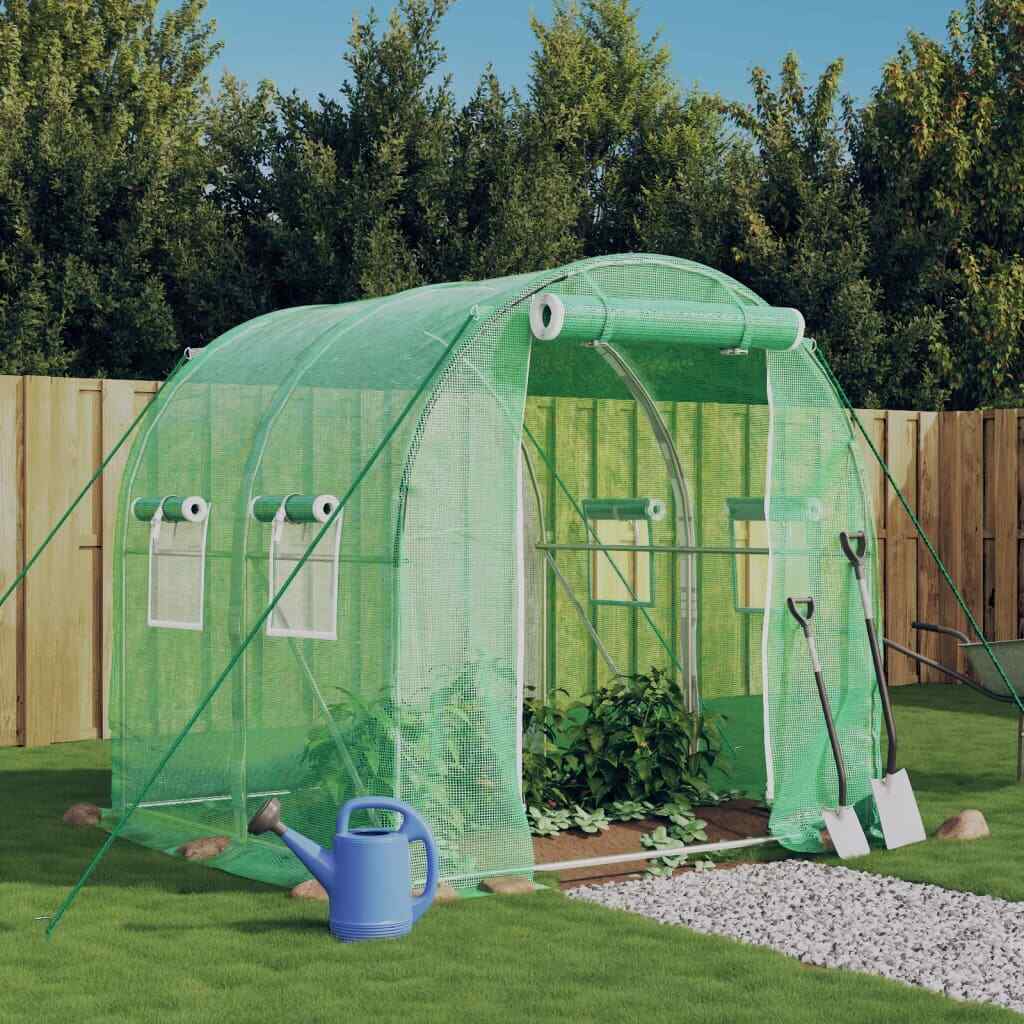 vidaXL Greenhouse with Steel Frame Green 4 m虏 2x2x2 m