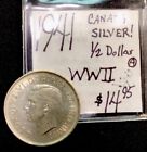 1941 Canada 50 Cents. Silver! Wwii. Enn Coins
