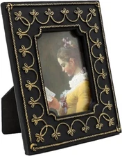 2.5X3.5 Small Vintage Picture Frame, Mini Antique Black and Gold Ornate Photo Fr