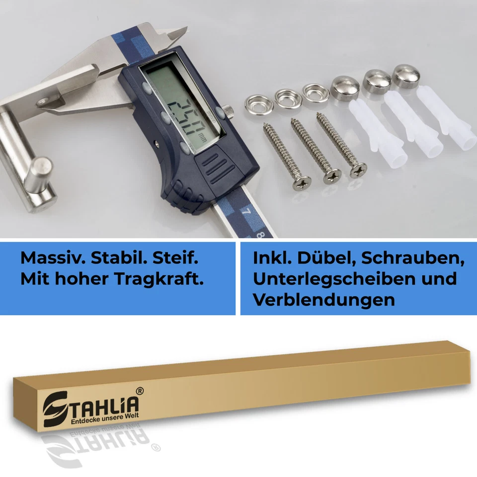 Edelstahl Kleiderhaken Hakenleiste ROSTFREI Garderobenhaken Wandhaken Garderobe - Bild 3 von 4