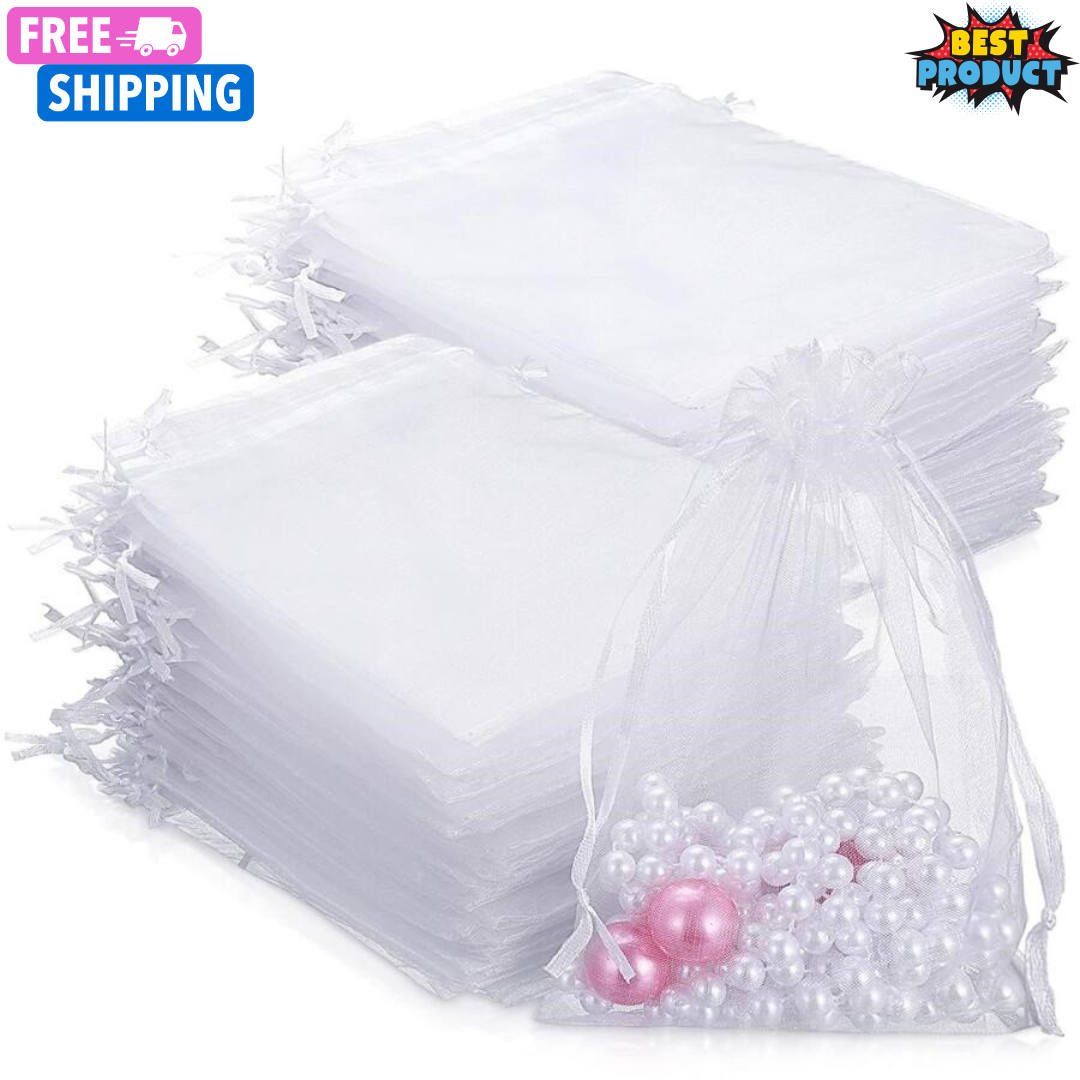 50pcs Drawstring Gift Bag Food Bag For Candy & Cookies Plain Gift Bags Bulk