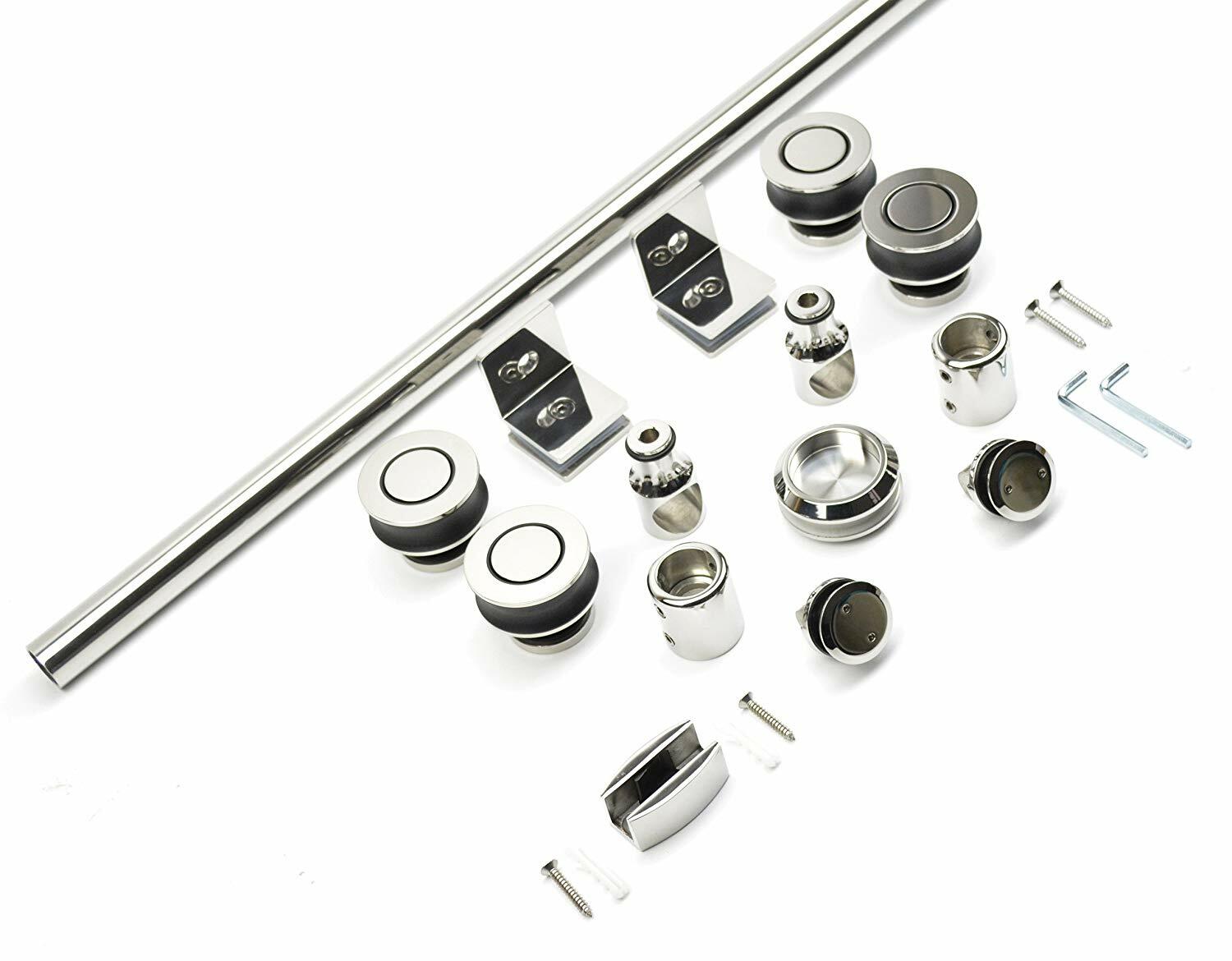 DIYHD Frameless Sliding Glass Track Black barn Style Shower Door Track Hardware eBay