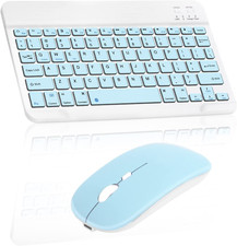 Rechargeable Bluetooth Keyboard and Mouse Combo Ultra Slim Full-Size Keyboard an