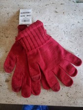 Style  Co Women's One Size Red Solid Shine Knit Gloves