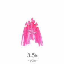 Fish WOW!® 3.5" 9cm Squid Skirt Octopus Trolling Hoochies Soft Lure Pink lot NEW