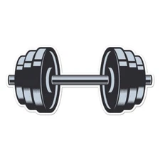 Weights Barbell, Vinyl Decal Sticker, Indoor Outdoor, 3 Sizes, #11442