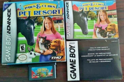 Paws Claws Pet Resort Game Boy Advance Game W/Box Manual 755142781040| 