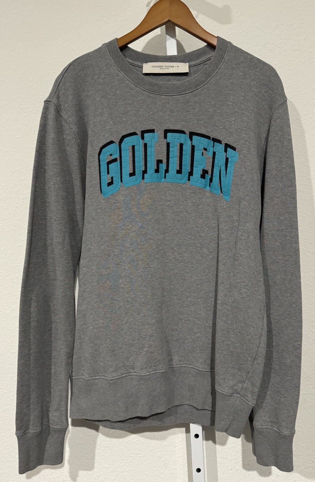 Golden Goose Deluxe Brand Crew Sweatshirt Sz L Grey / Stitched Letters