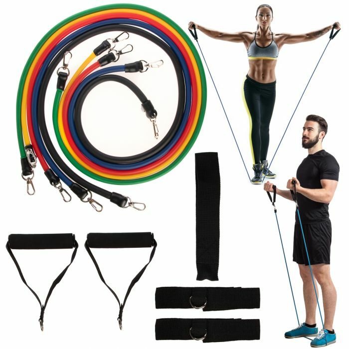 Bande Di Resistenza Per Corda Da Tiro Per Fitness Set Attrezzatura Da Palestra Di Forza Esercizi Elastici Per La Casa Attrezzatura Per L'allenamento Di Forma Fisica Del Corpo-13pcs Uptodate - Foto 12