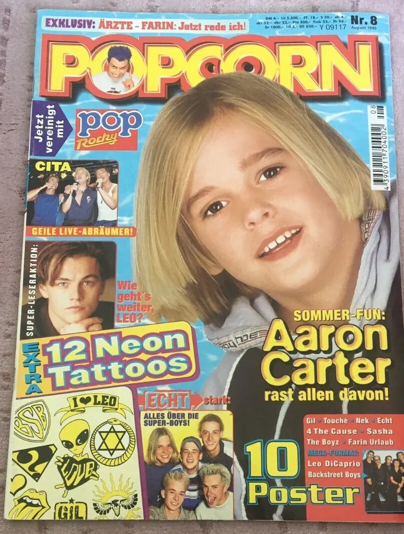 Popcorn Magazine No 1998 Aaron Carter NSYNC BSB Do Caprio