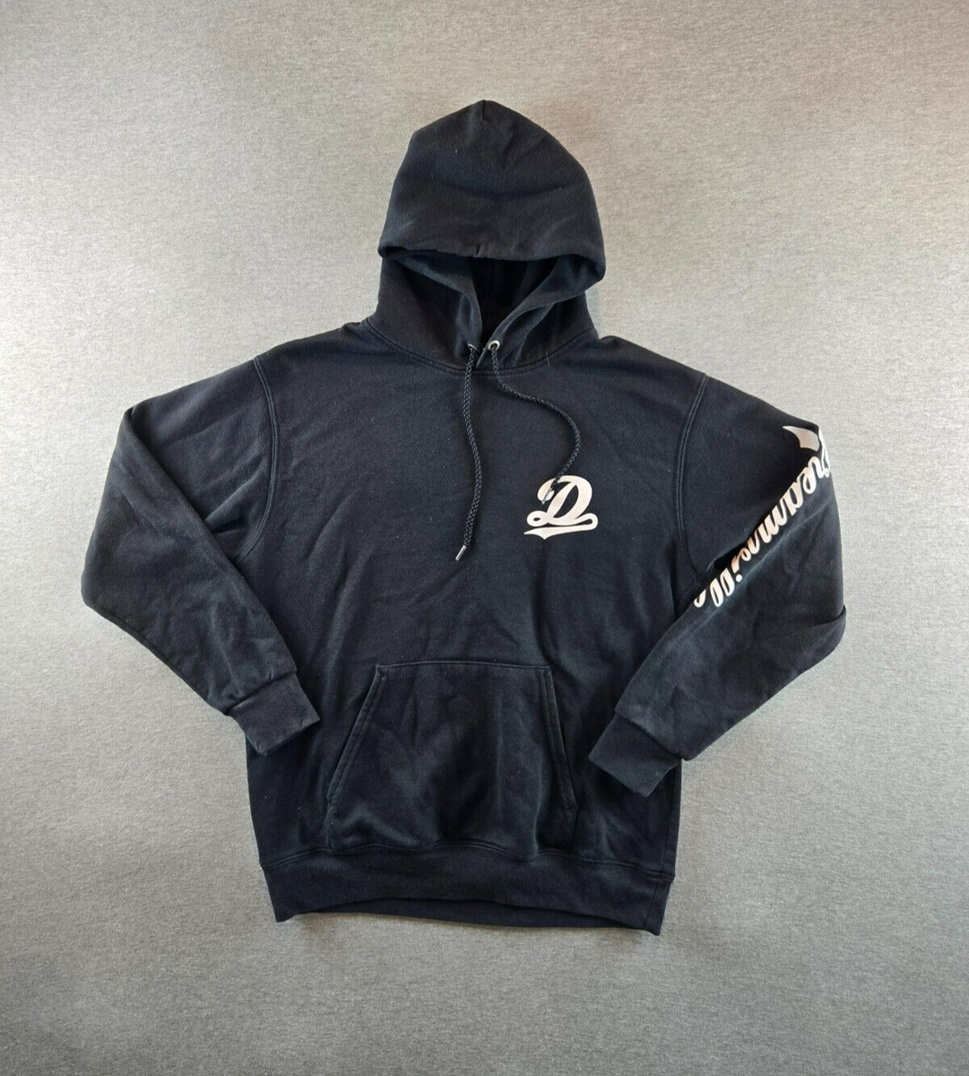 J Cole Dreamville Black Dreamville Hoodie J Cole Mens Dreamville Spellout  Sleeve Black Logo Hoodie Size Small Rap Urban
