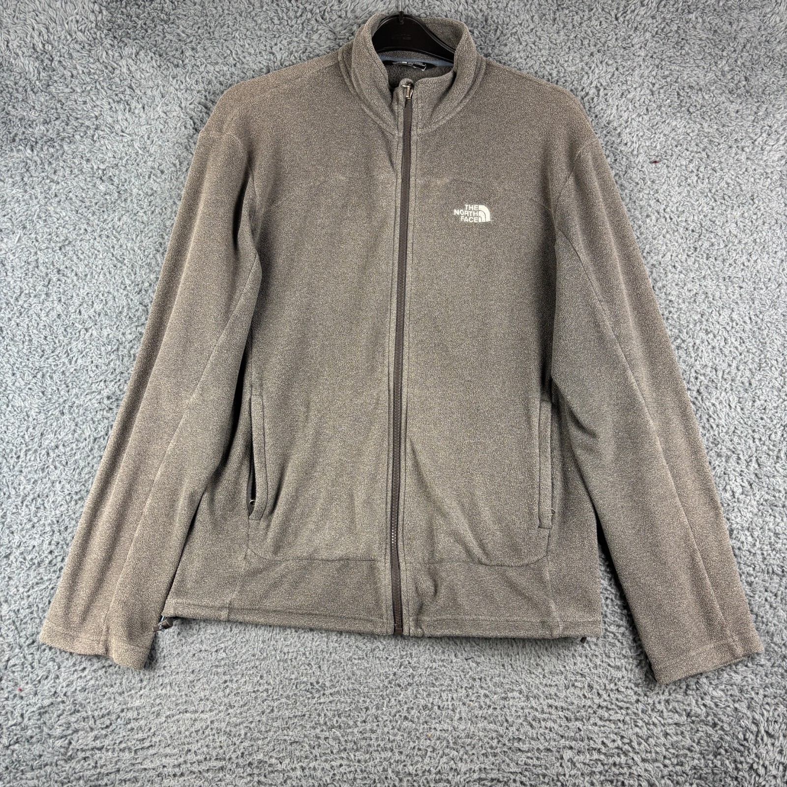 North Face Fleece Men Medium Grey Jacket Polartec Full Zip Outdoor Walk Hike TNF