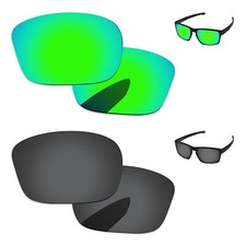 Lenslog Black Green Polarized Replacement Lenses For-Oakley Sliver OO9262