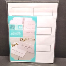 DIY 48 Place Cards White & Platinum Silver Gartner Studios Party Wedding Shower