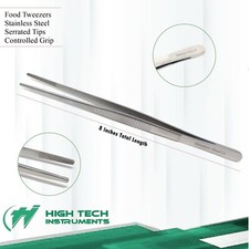 Stainless Steel Cooking Tweezer Long Food Tongs BBQ Kitchen Chef DIY Tool 8"