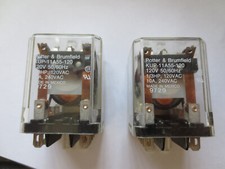 Lot of 2 KUP-11A55-120 Potter Brumfield Relays, 120V 1/3HP 10A 240V
