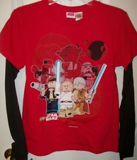 Clone Star Wars Red Black Characters Long Sleeve Shirt Boys Size 14 / 16 NWT