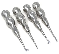 Dental Root Elevators 4 PCS Tooth Extracting Kit English Pattern Grooved Handle