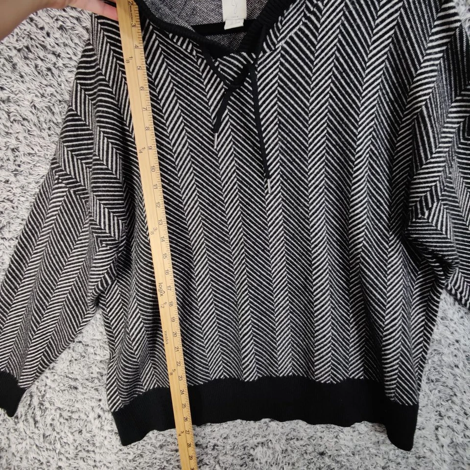 Sudadera con Capucha JOIE para Mujer Talla 2X Chevron Rayas Pullover Tejido Pesado Cálida Cómoda Foto 4 de 4