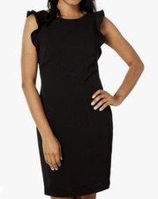 NWT Calvin Klein Women’s Ruffle Sleeveless Mini Dress Black Size 6