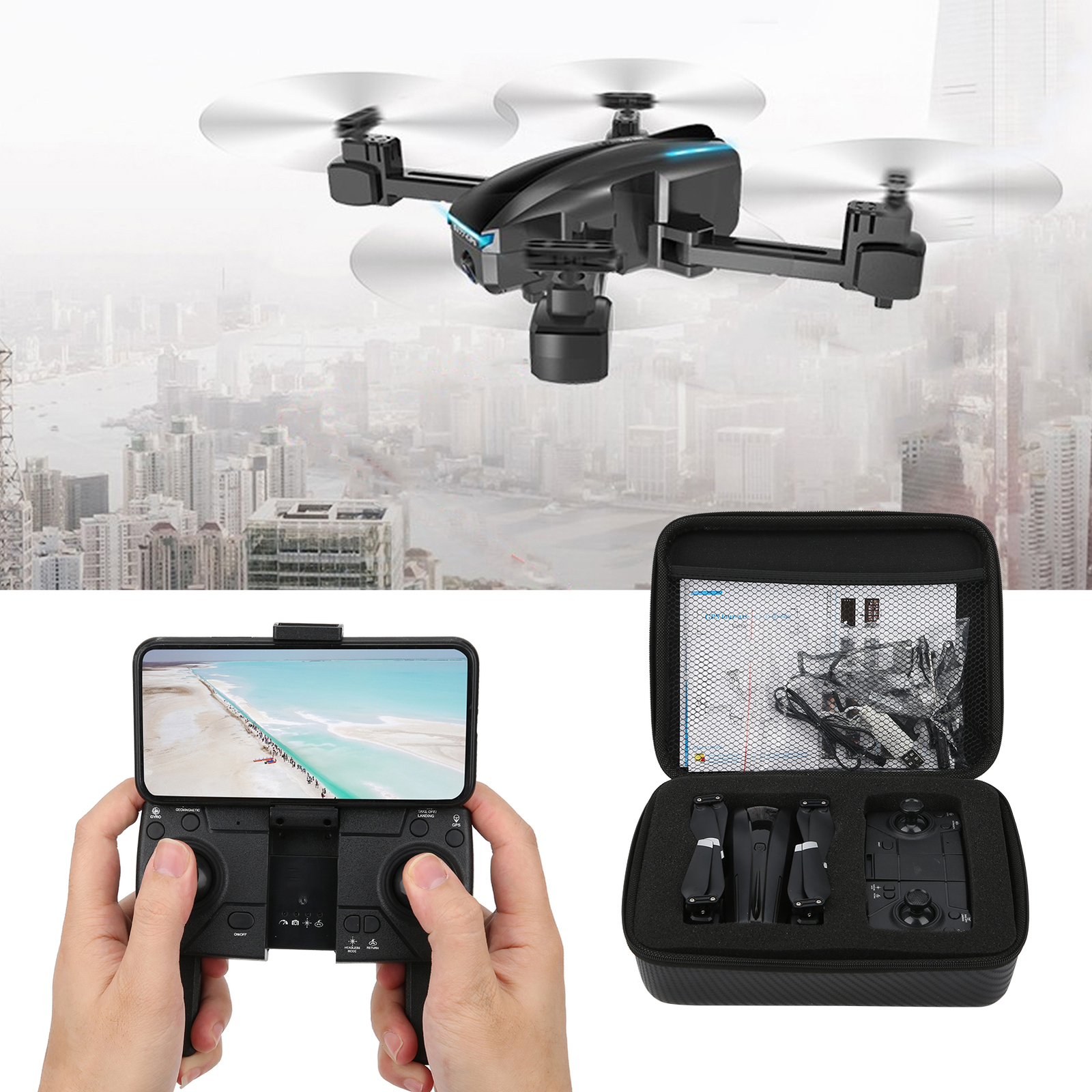 Składany WIFI FPV Drone 4K HD Camera Mini Selfie Quadcopter RC Drone Dual Mode Tania najnowsza praca