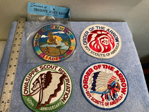 VINTAGE BOY SCOUT OWASIPPE SCOUT CAMP & ORDER OF THE ARROW PATCH LOT OF 4