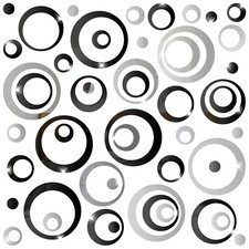 72 Pcs Acrylic Mirror Circle Wall Stickers, Round Self Adhesive Removable Wal...