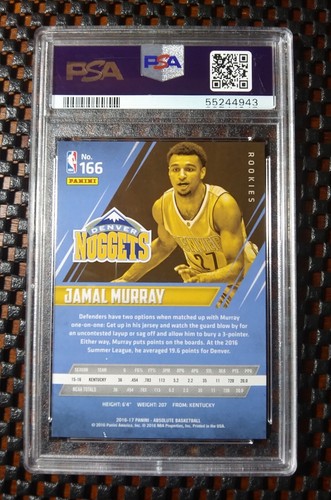 2016-17 Panini Absolute /999 Rookies Foil #166 Jamal Murray RC SP -Pop 41- PSA 9 - Picture 7 of 21