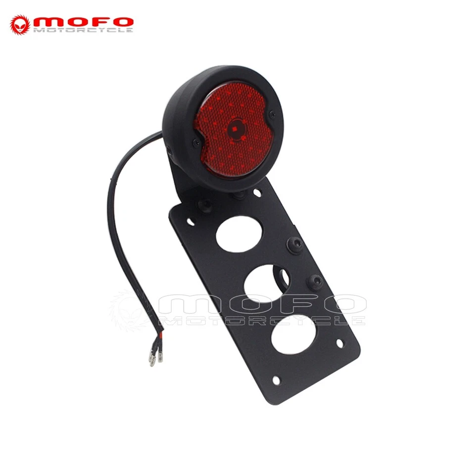 Soporte de luz de matrícula LED para luz trasera montaje lateral para Harley Café Racer Dyna Foto 2 de 4