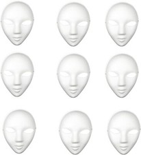 Hágalo usted mismo Máscaras en blanco, 9 piezas Máscaras de papel blanco Máscaras faciales en blanco, Máscara pintable en blanco