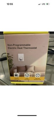 Manual Electric Baseboard Heater Thermostat for Home - 120V Only