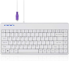 PERIBOARD-409PW Wired PS2 Mini Keyboard - 12.36X5.75X0.79 Inches Dimension - Whi