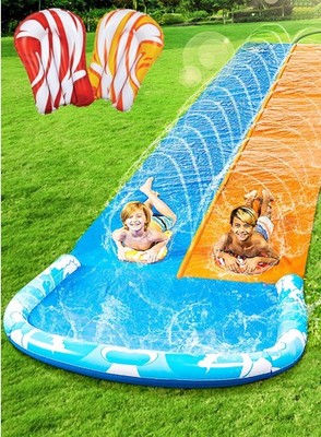 JOYIN 685 cm Rutsche und Wasserrutsche mit 2 Bodyboards, Rasen-Wasserrutsche mit