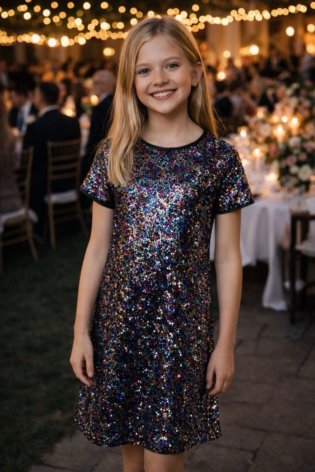 Gap Kids Girls Multi Color Sequin Shift Party Special Event Dress XXL 14 16