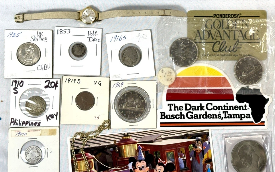 *Estate of Martha Fokker* Junk Drawer Lot Silver Coins Jewelry Random Stuff NR - Image 2 of 4