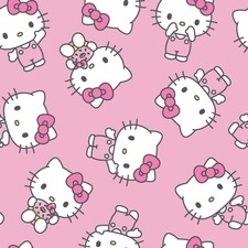 Hello Kitty Pink Sweet 100 Cotton Fabric BTY - Springs Creative