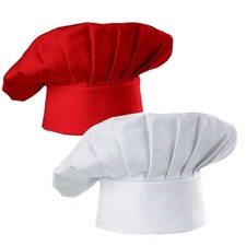 Chef Hat Set of 2 Pack Adult Adjustable Elastic Baker Kitchen Cooking Chef Cap