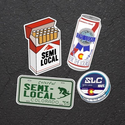 Semi Local  Ski Bum  Sticker Pack   Vintage Cig, Beer, Zyn, Colorado Stickers