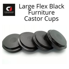 CASTOR CUPS LARGE BLACK FLEXIBLE PK SIZES 4 TO 20  - FLOORING PROTECTORS